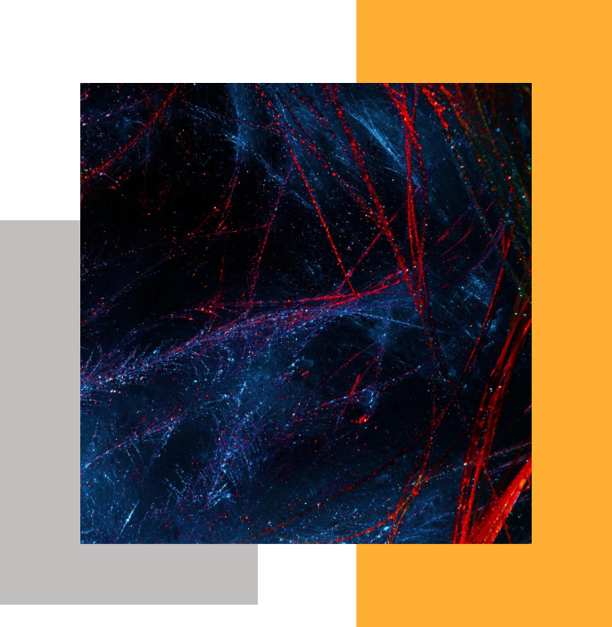 abstract art over rectangular blocks of orange and grey colors